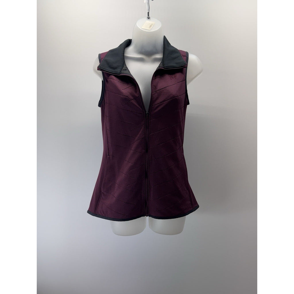 Under Armour Cold Gear Womens X-Small Semi Fitted Maroon Full Zip Vest EUC