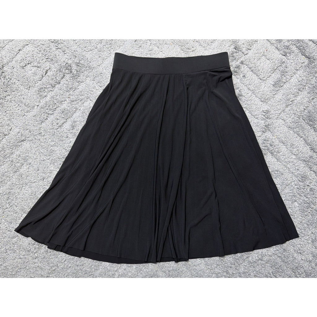 Covington Skirt Womens Large Black Flare Pull On Midi Career Casual