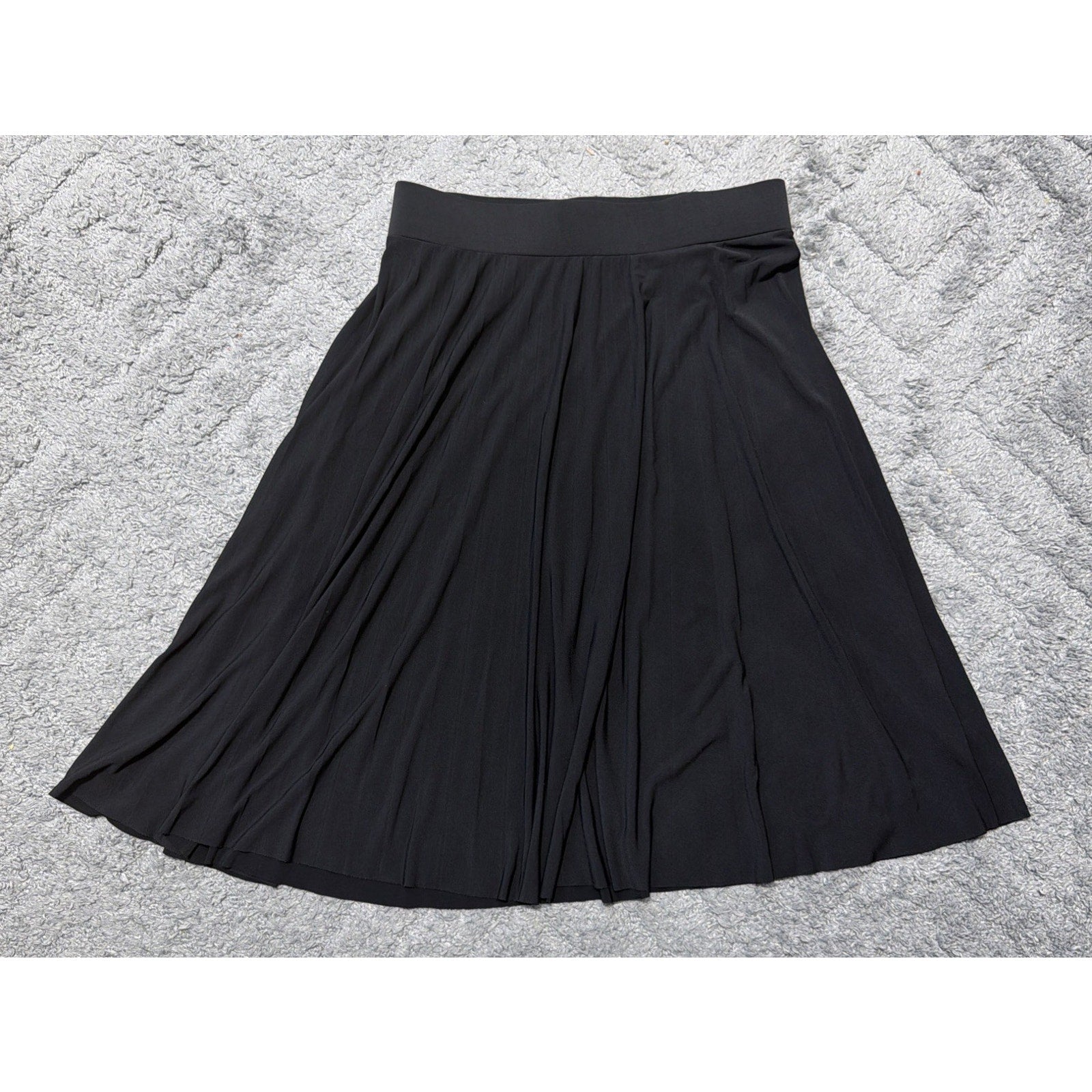 Covington Skirt Womens Large Black Flare Pull On Midi Career Casual