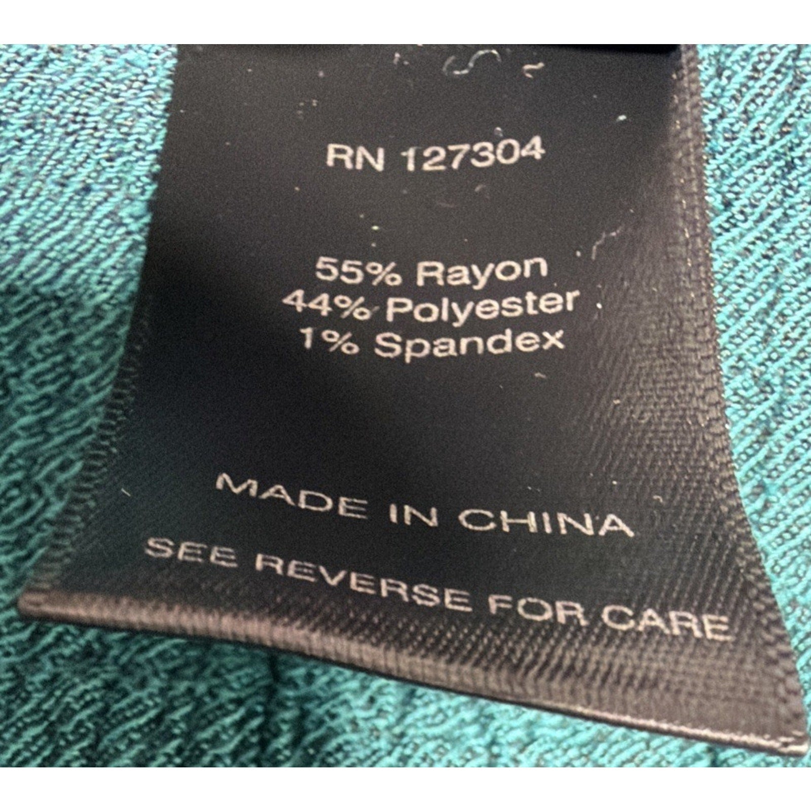 Ali Miles Roll Up 3/4Sleeve Cowl Neck Asymmetric Textured S Teal Green Tunic Top