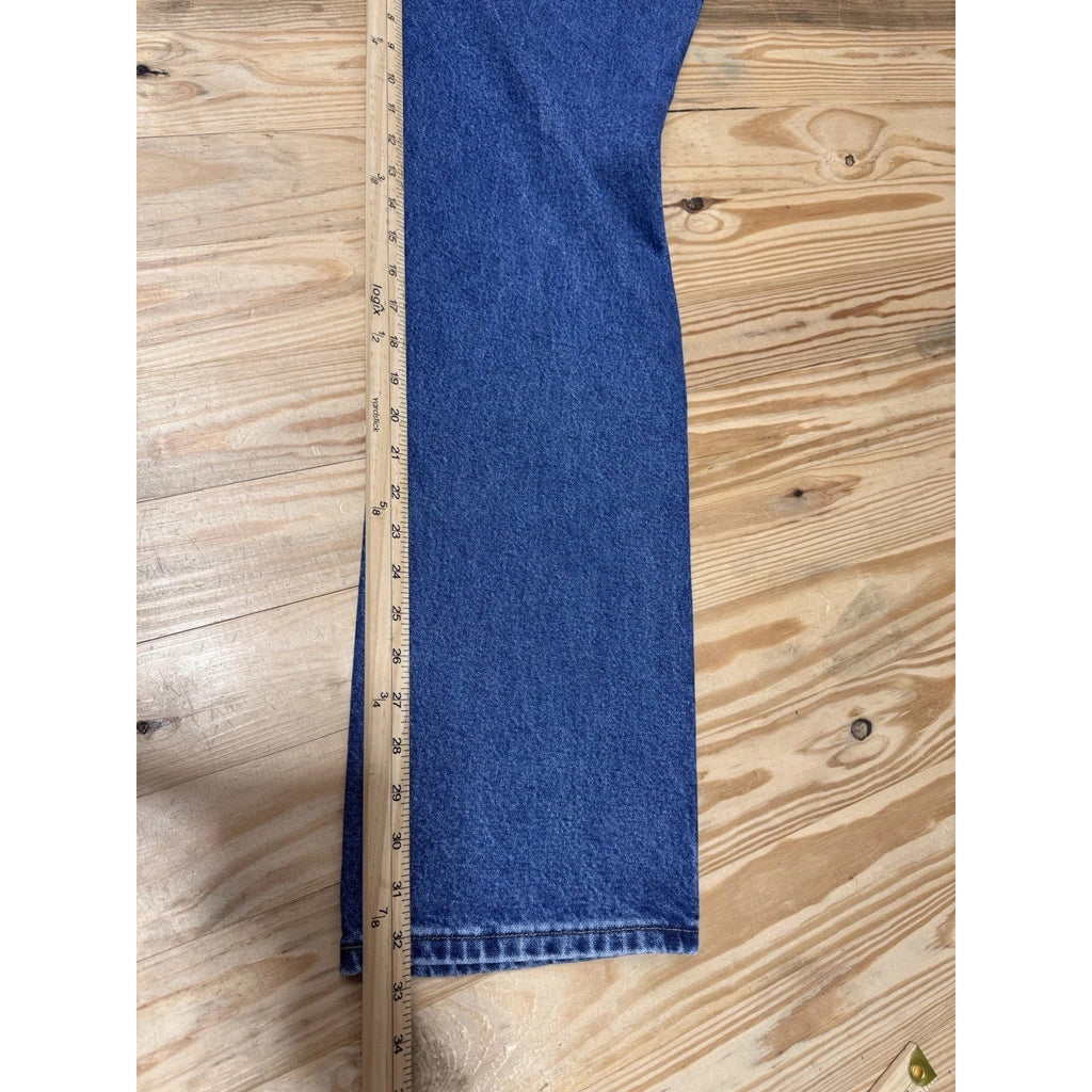 Wrangler Mens Jeans Blue 34 X 32 1/2 Pants 100% Cotton Slim Fit Cowboy Cut Jeans