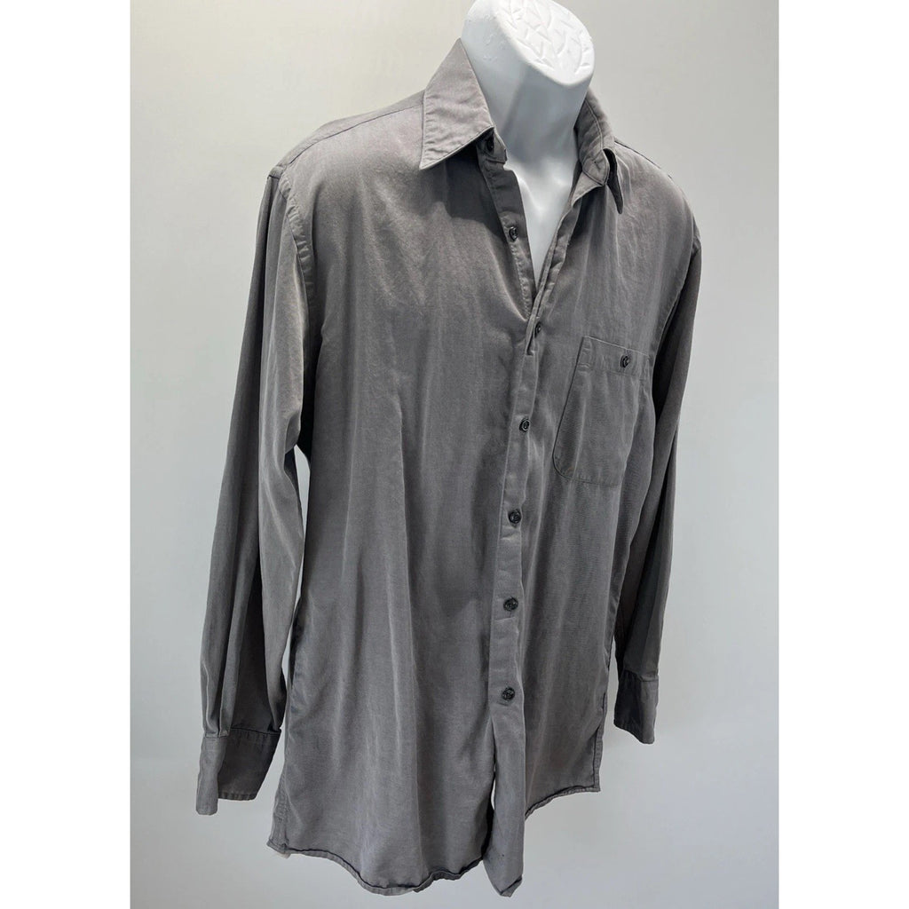 J. Ferrar Mens Gray Ls Button Down Shirt Size 15.5