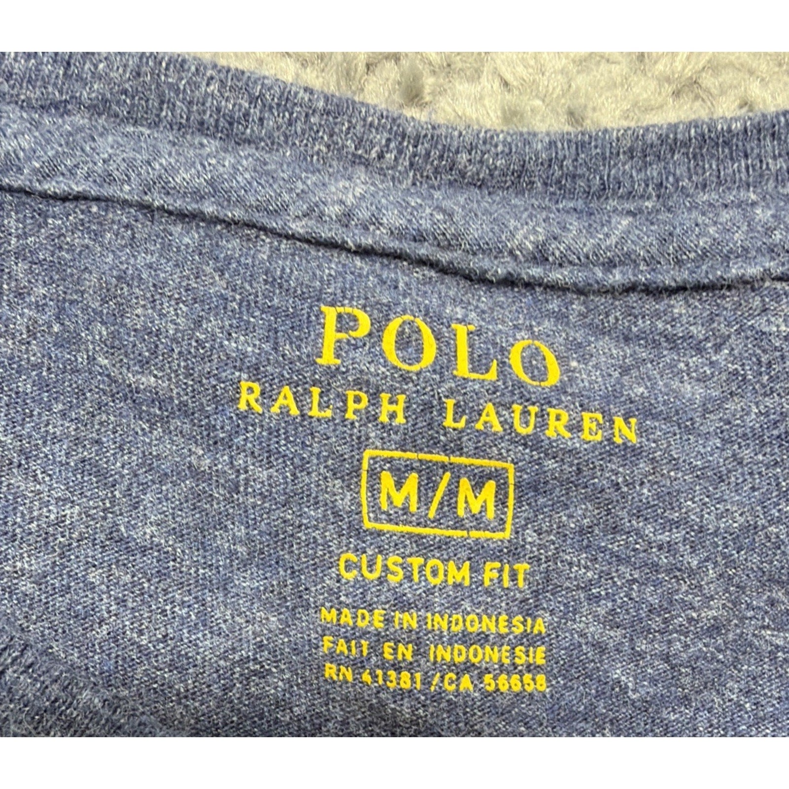 Polo Ralph Lauren Custom Fit Shirt Heather Blue Long Sleeve Embroidered Pony M