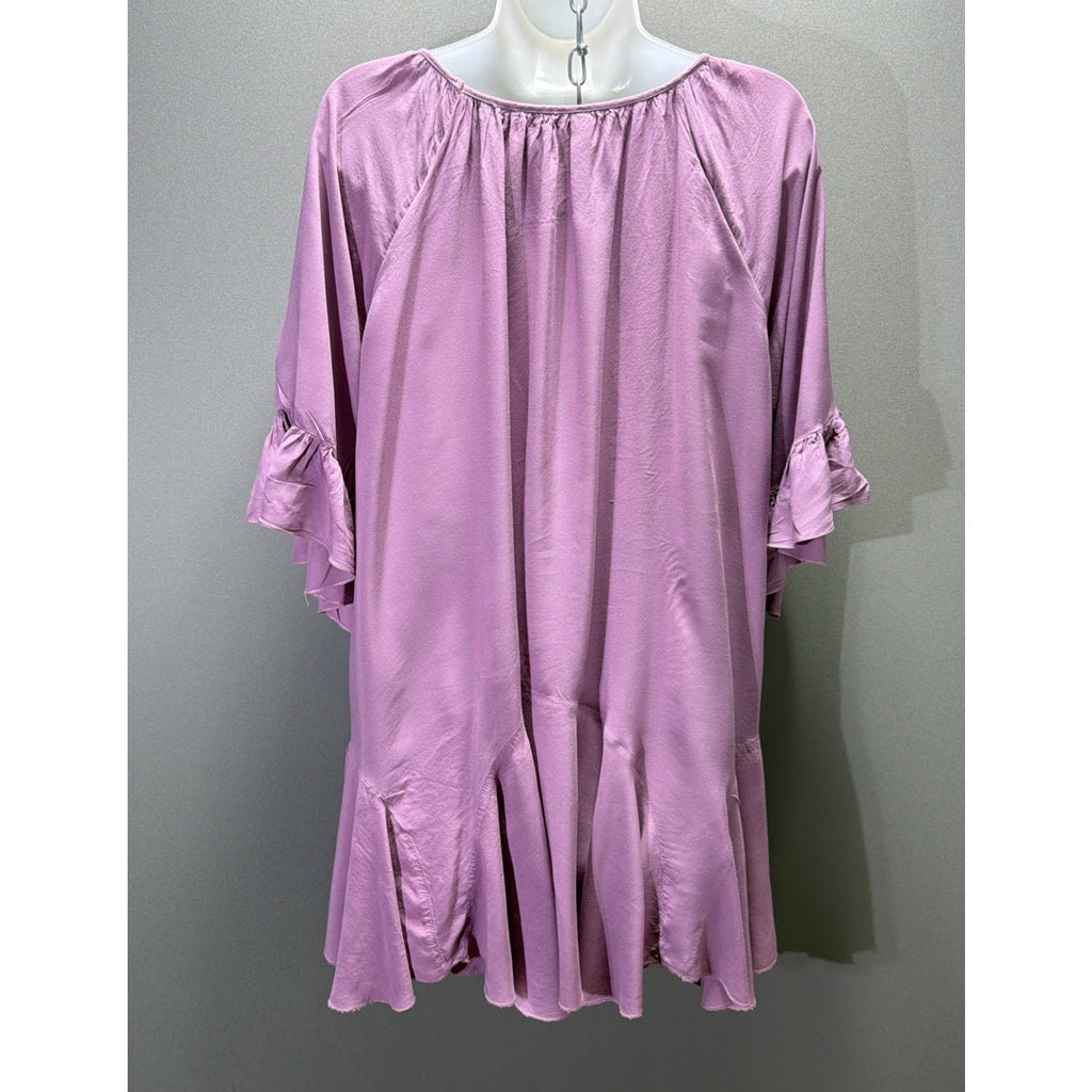 Women’s Lilac Scoop Neck Bell Sleeve Lined Oversized Dress Listicle Size Small