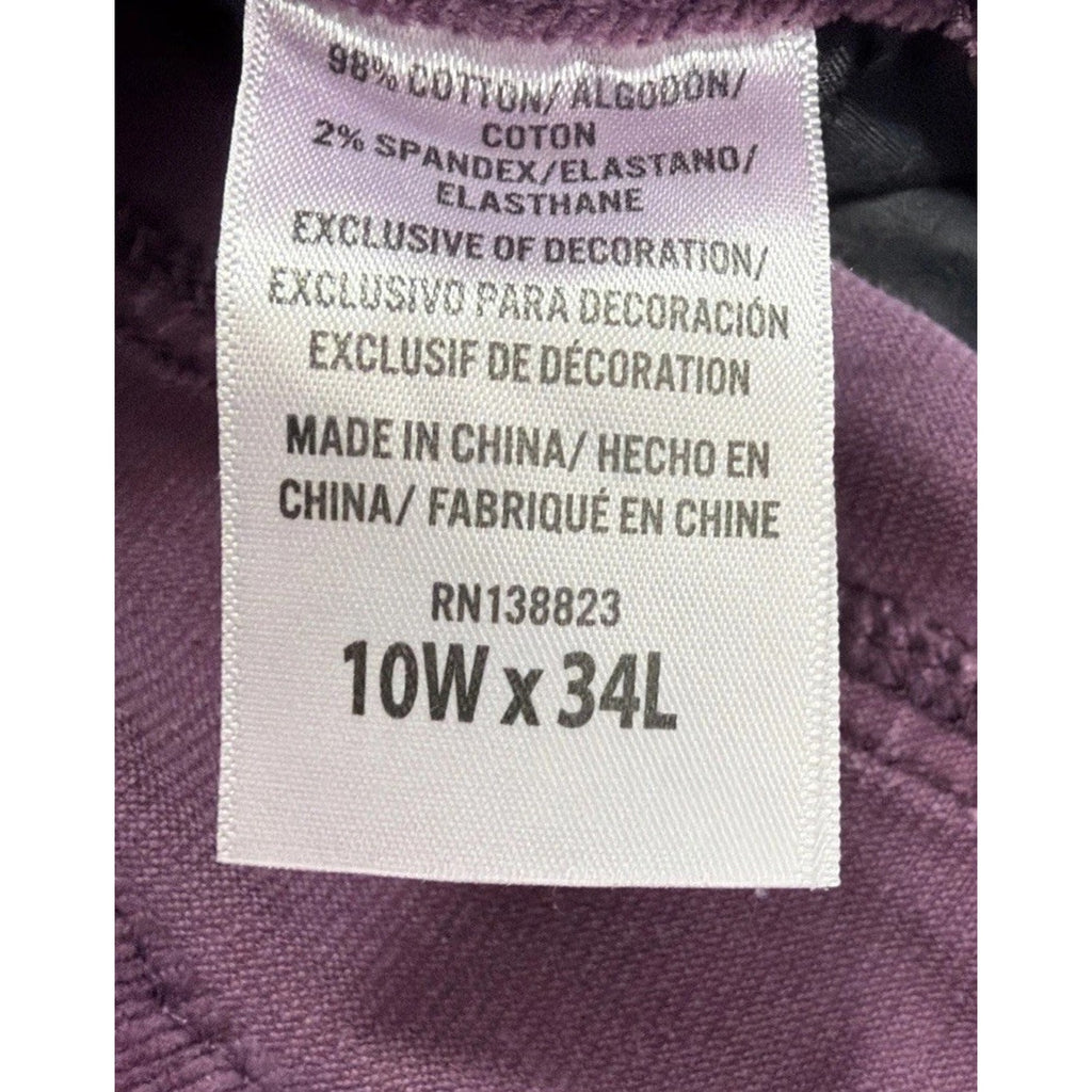 IDYLLWIND Miranda Lambert Womens Corduroy High Rise Flare Pants Purple Size 10