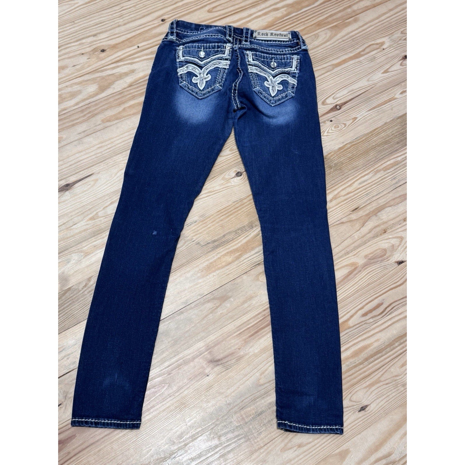 Rock Revival Willa Easy Skinny Blue Jeans Women’s Size 26x 31 Spot In Pic