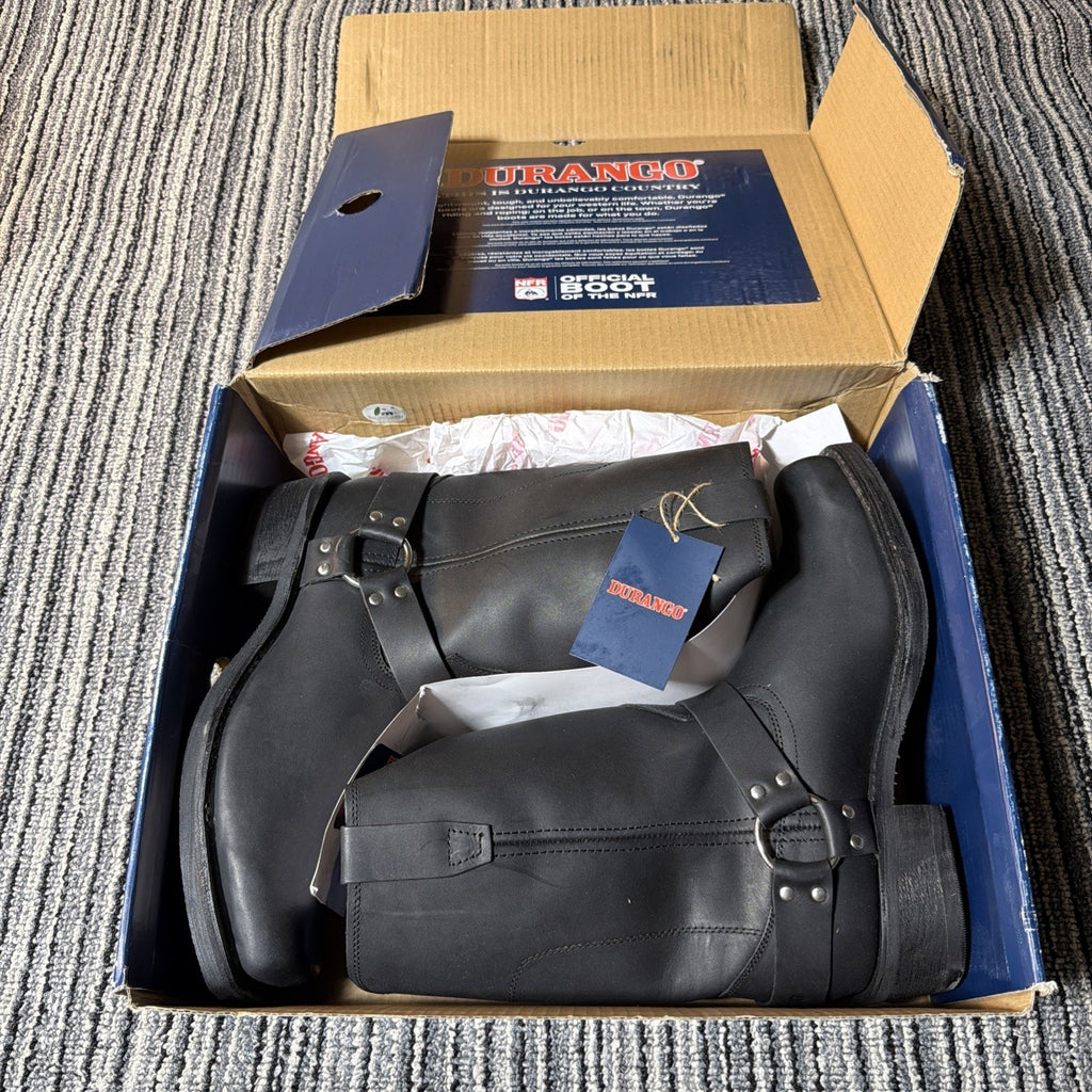Durango DB510 Men’s 13D Black Leather Harness Motorcycle Biker Boots NIB