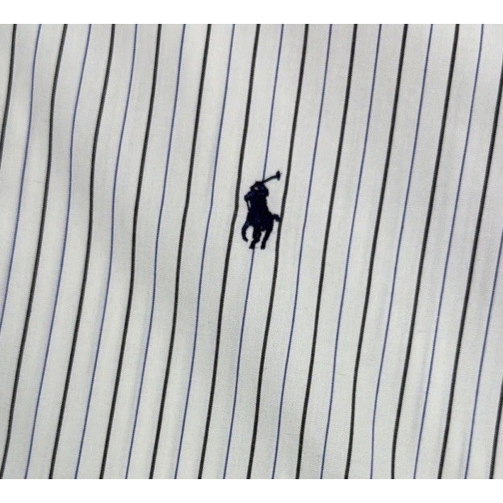 Men Polo Ralph Lauren Philip stripe cotton point dress shirt XL