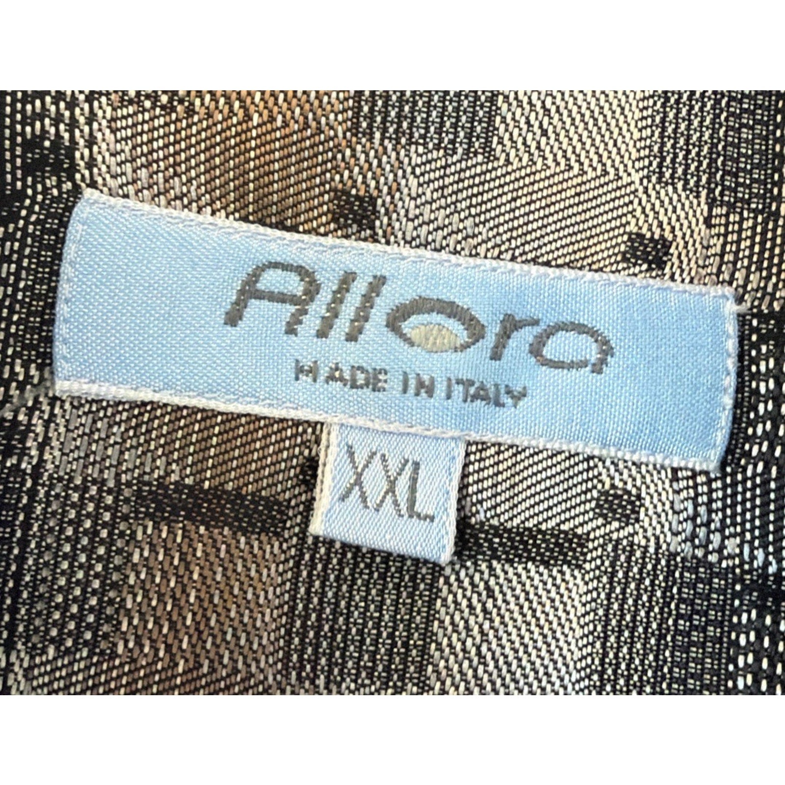 Alora Made In Italy Men’s XXL Geometric Button Front Shirt Gray Tan Retro Y2K