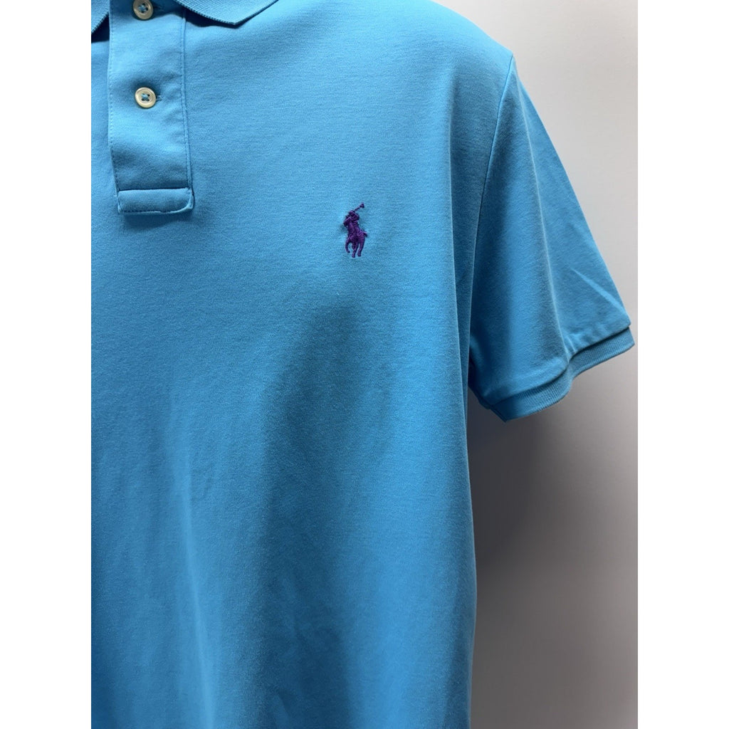 Polo Ralph Lauren Turquoise Blue Short Sleeve Polo Shirt in Men’s Large