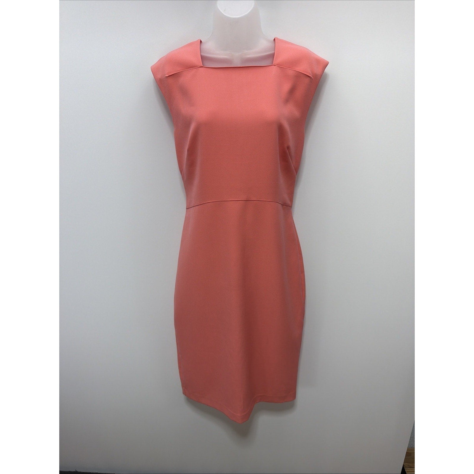 NWT Banana Republic Light Pink Pencil Sheath Dress Sleeveless Square Neck 10