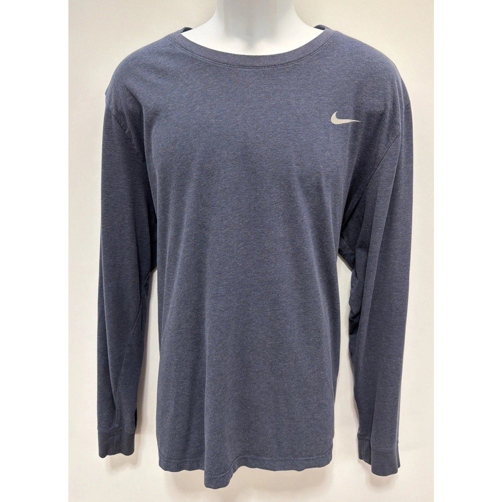 NIKE TEE dri fit Men’s long sleeve pull over athletic shirt navy blue XXL