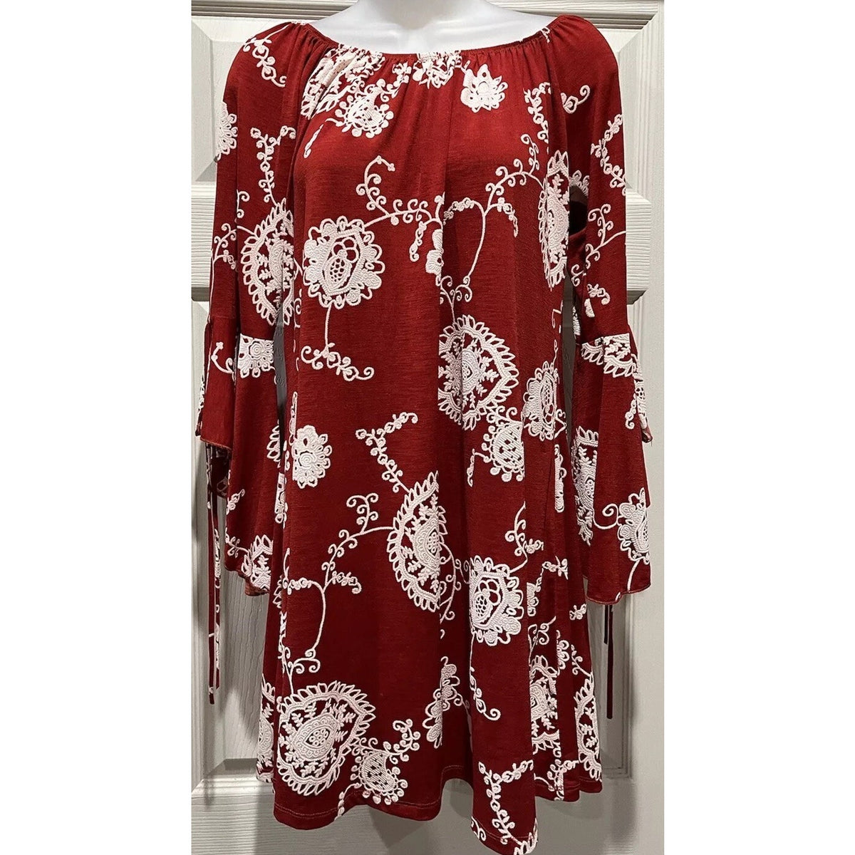 2B Together Coral Floral Tunic Blouse Dress Size Large Made in Los Angeles