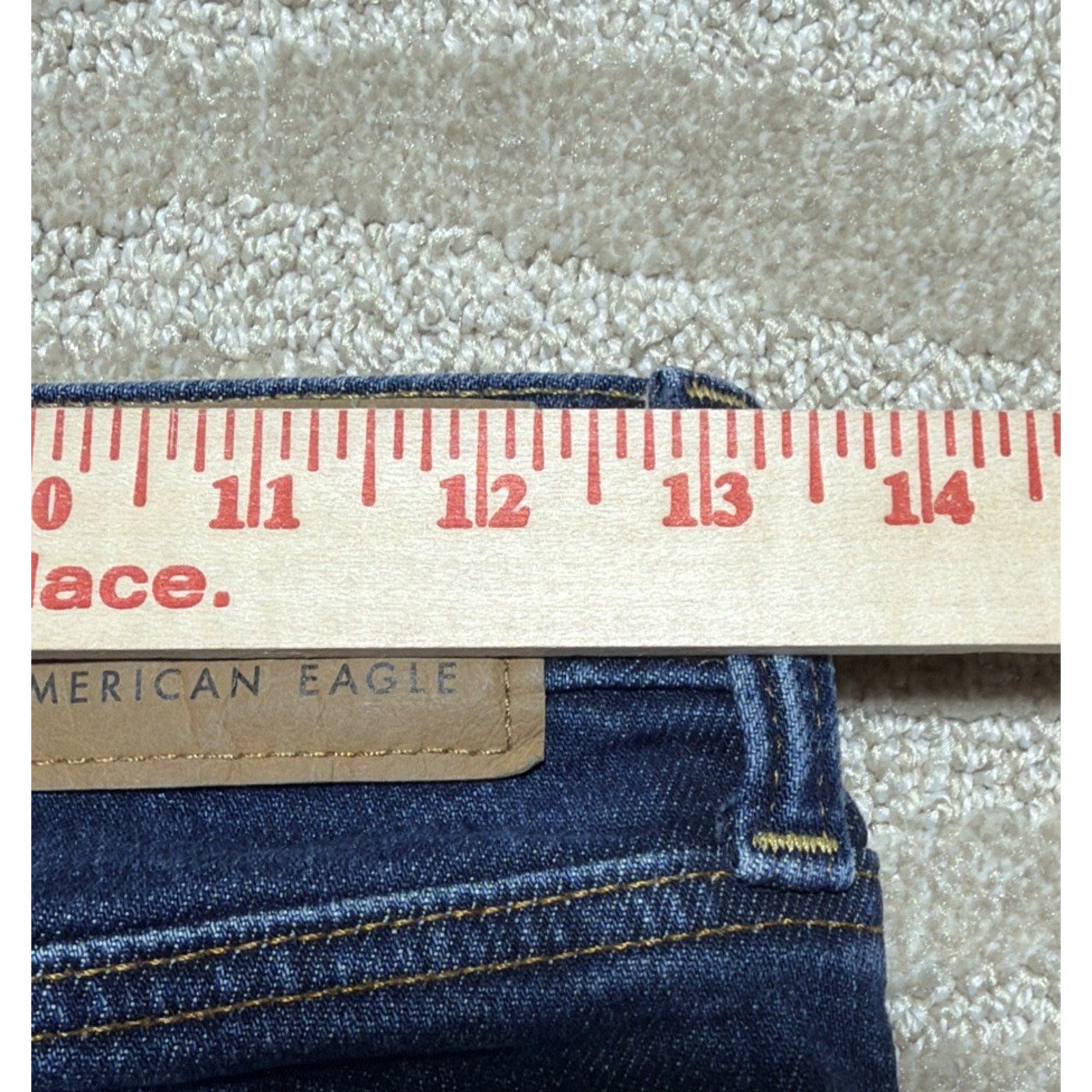 Mens American Eagle Flex Slim Blue Stretch Mid Rise Dark Wash Jeans 26x30 Mint