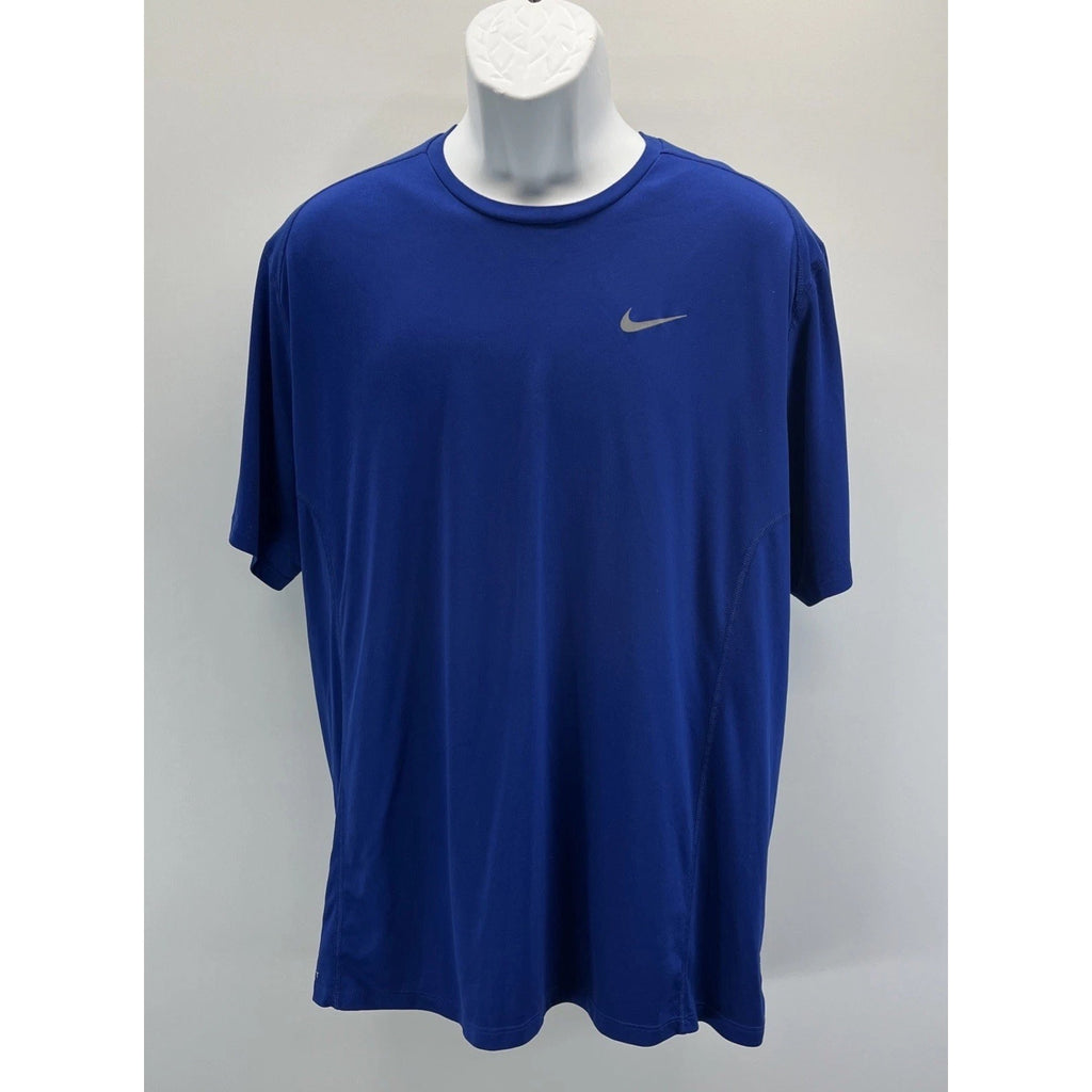 Nike Dri-Fit Running Compression Men's Training Short Sleeve Blue Shirt XXL
