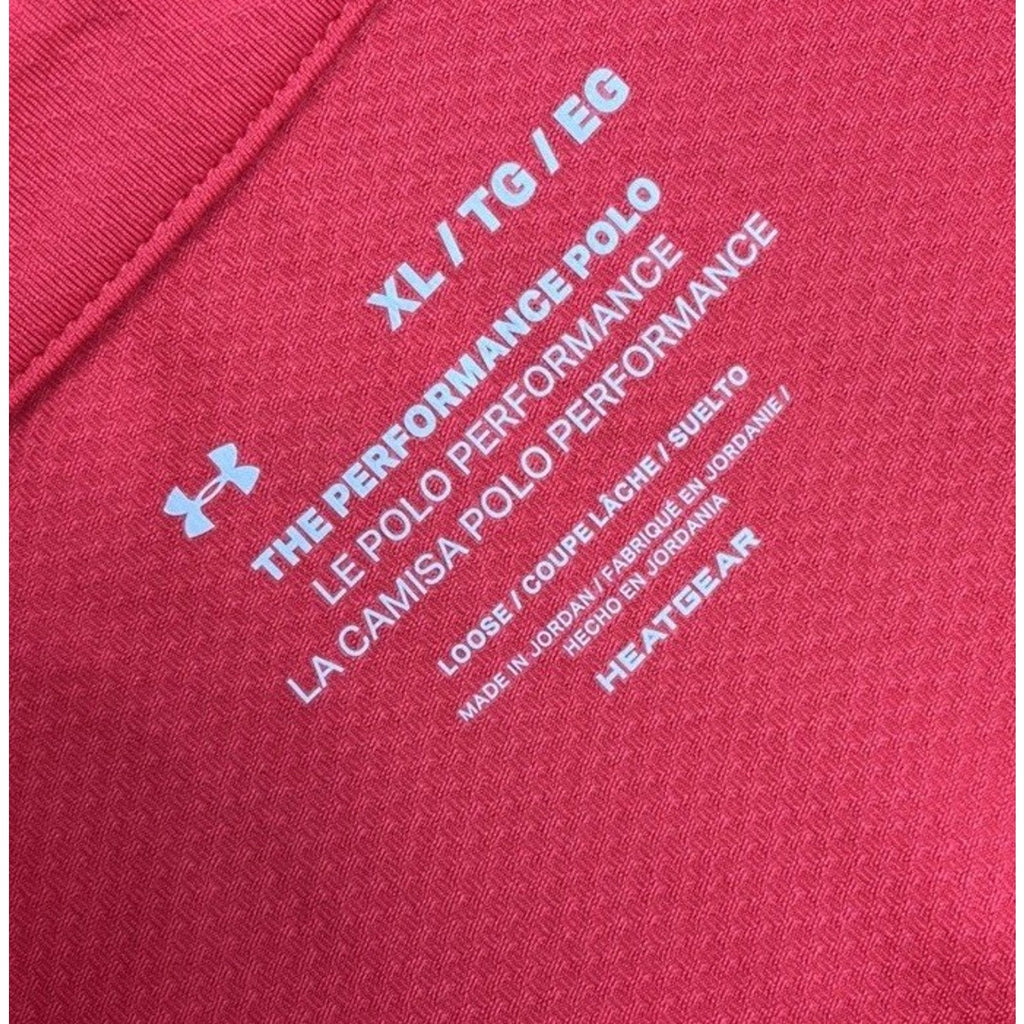UNDER ARMOUR MEN'S PERFORMANCE SHORT SLEEVE GOLF POLO LAVA ORANGE RED XL