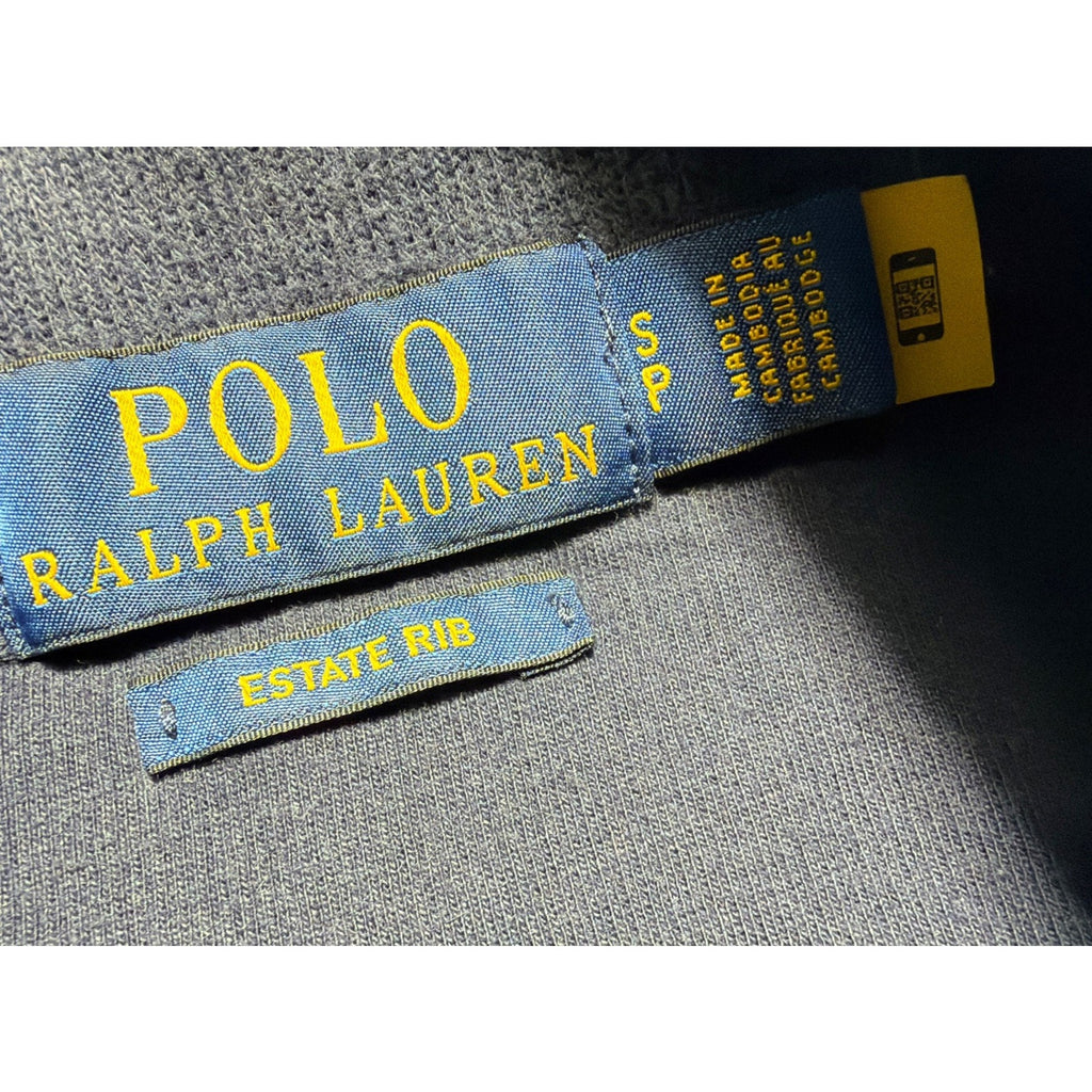 Polo Ralph Lauren estate rib Men 1/4 Zip Sweater Size Small Navy Blue Cotton