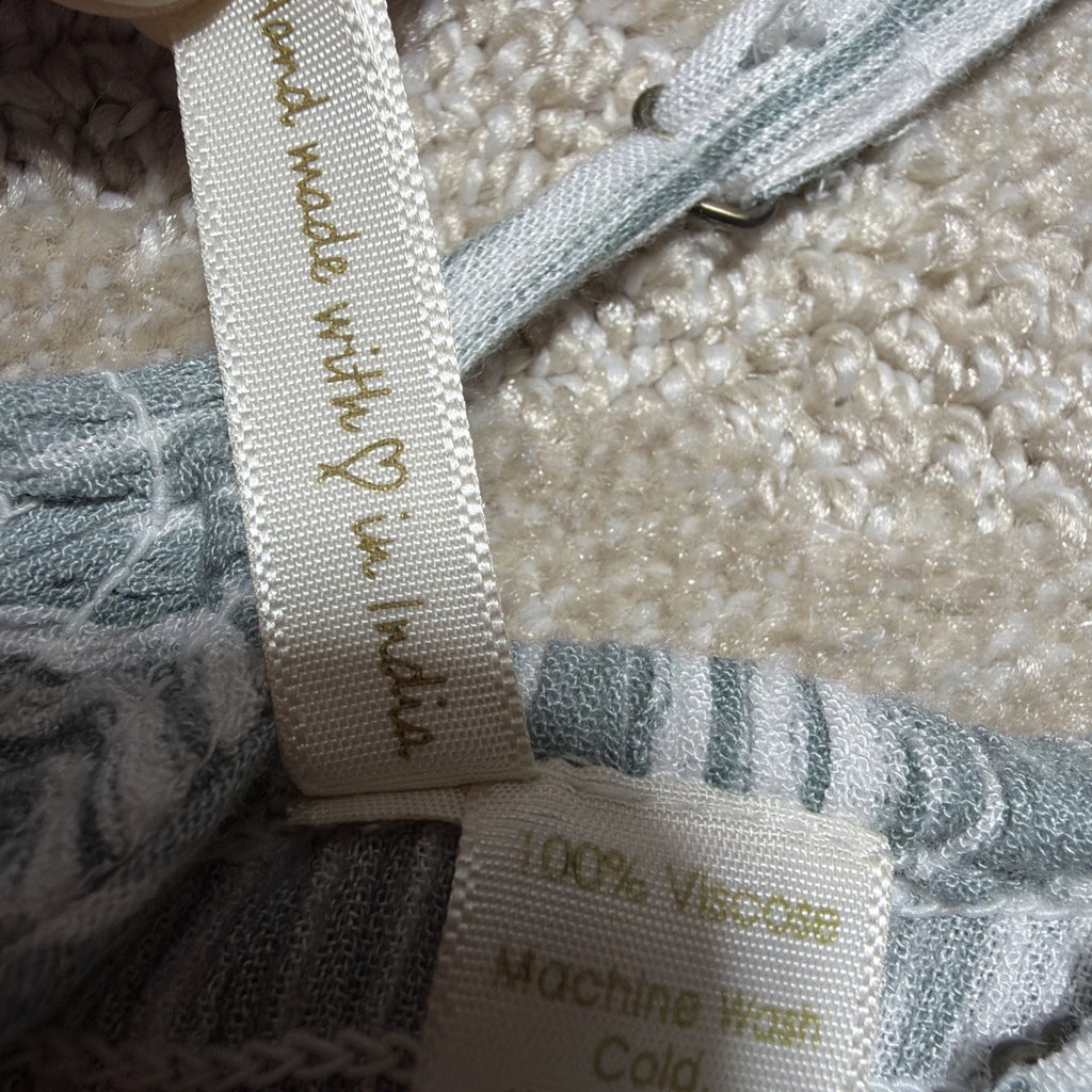 Jodifl Womens L Sage Green Striped Smocked Maxi Dress Boho Adjustable Straps