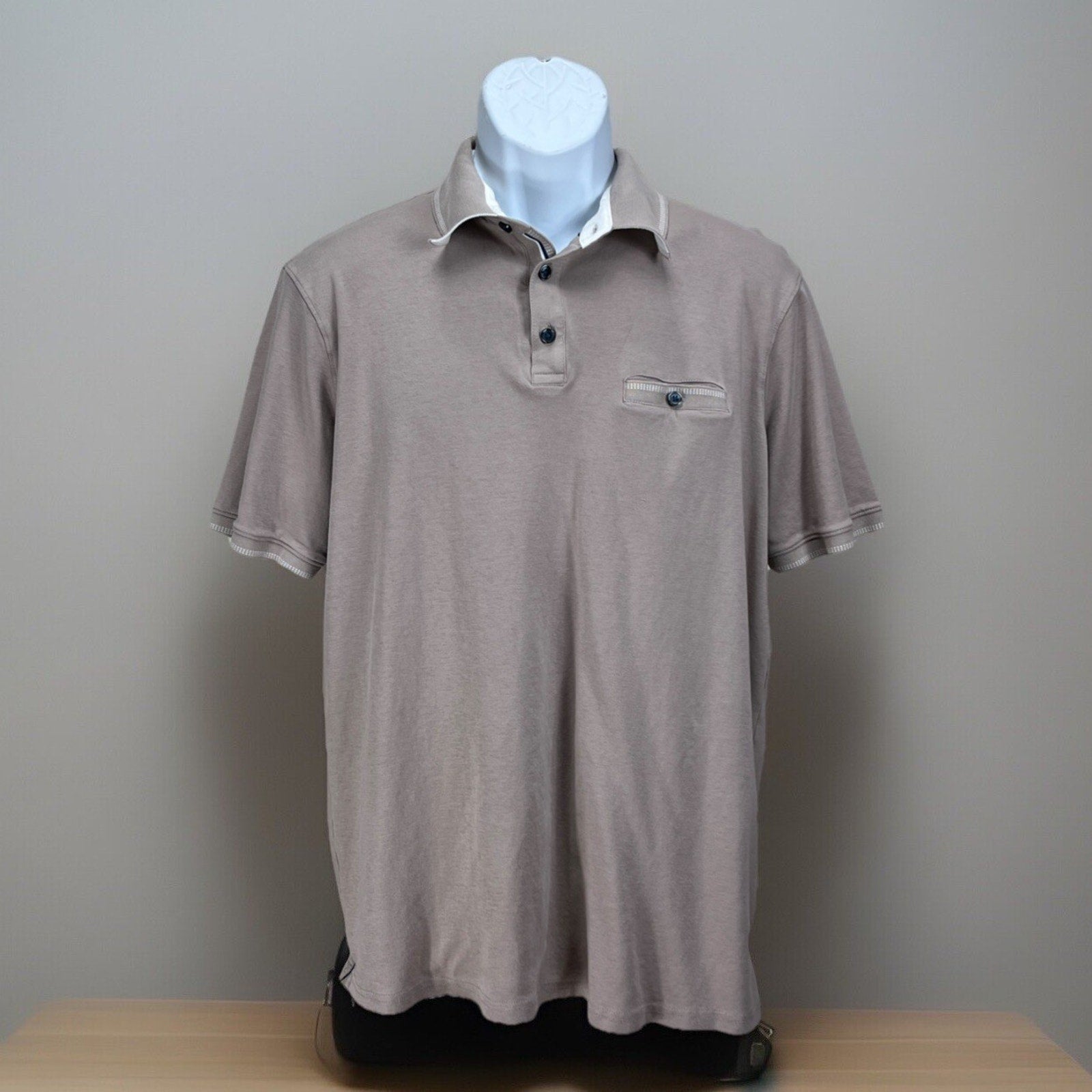 JACHS TriBeCa New York Size XL Shirt Sleeve Men’s Polo-type Shirt Taupe
