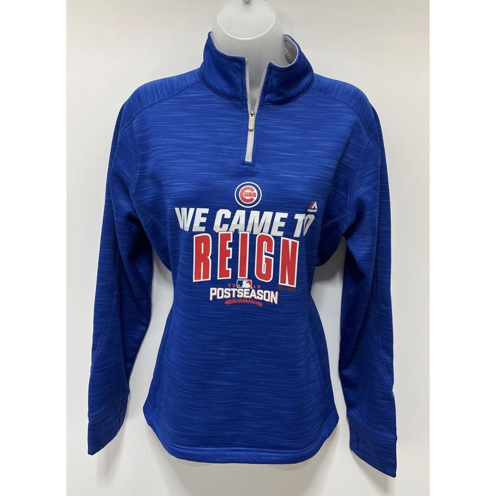 Majestic Thermabase 2016 Post Season 1/4 Zip Chicago Cubs MLB M EUC