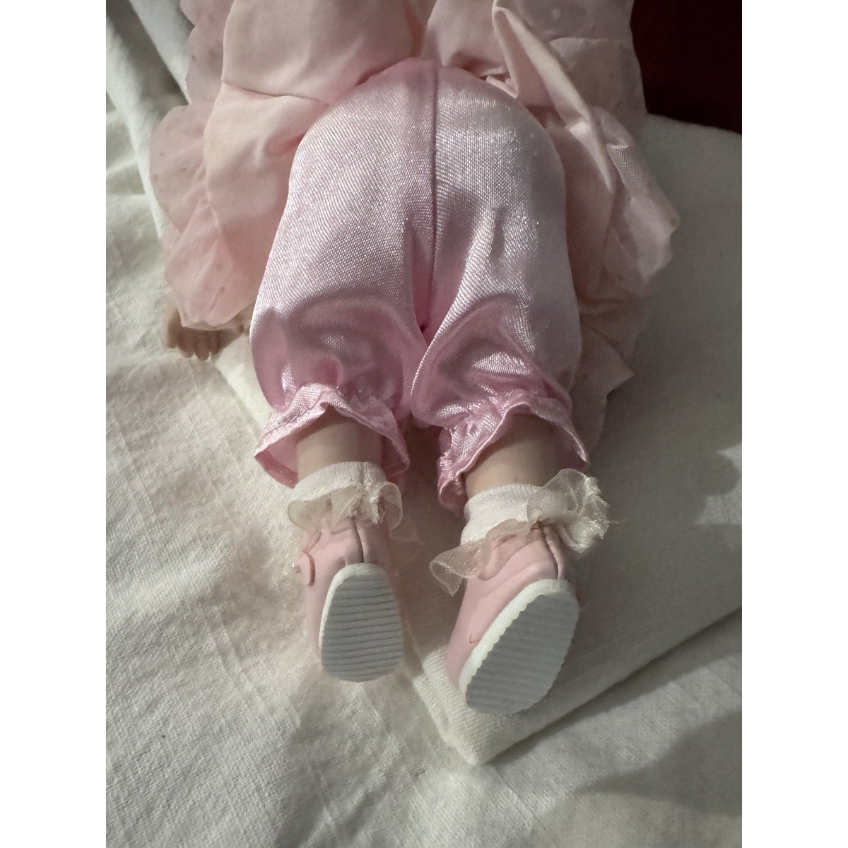 Marie Osmond Porcelain Doll 2005 Signed 5”Blonde Girl Pink Dress