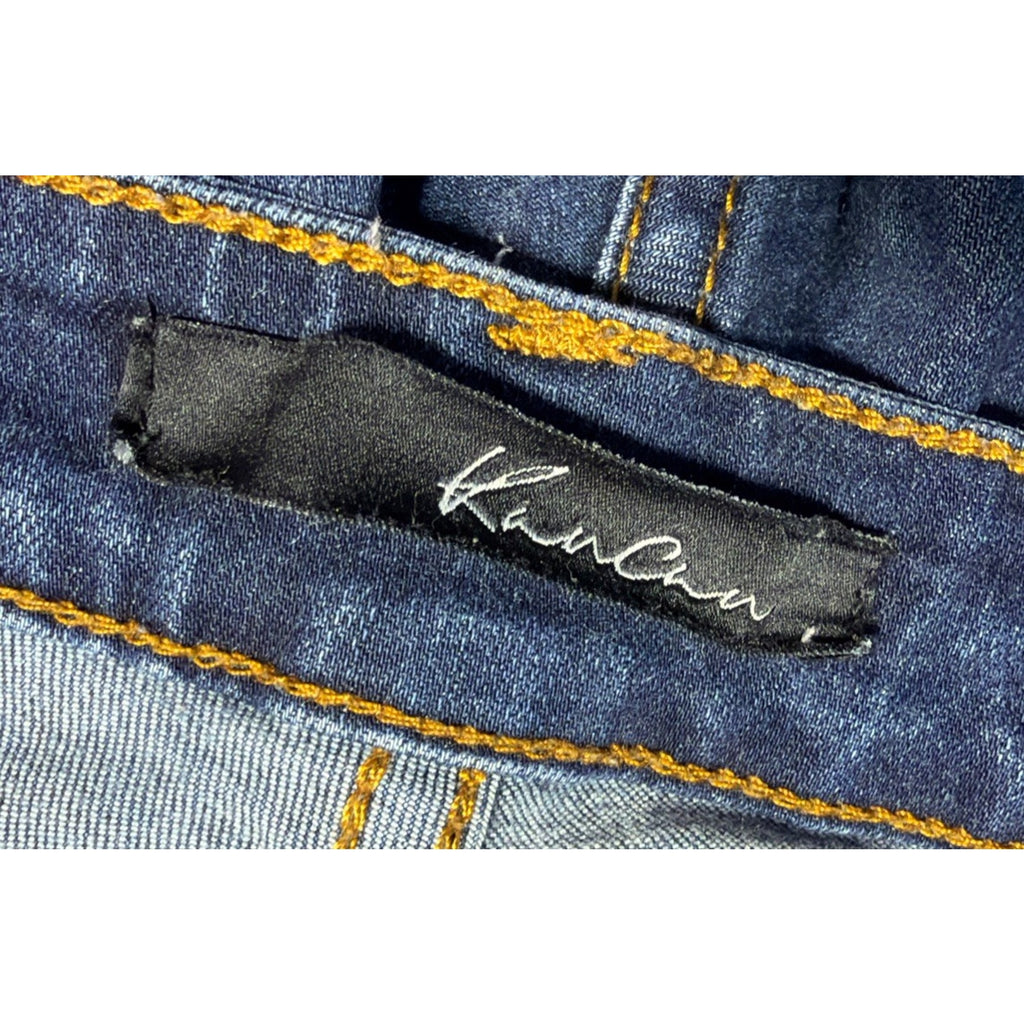 KanCan Jeans Womens 11/29Stretch Low Rise Med Wash Fade Raw Hem Zipped Ankle Zip