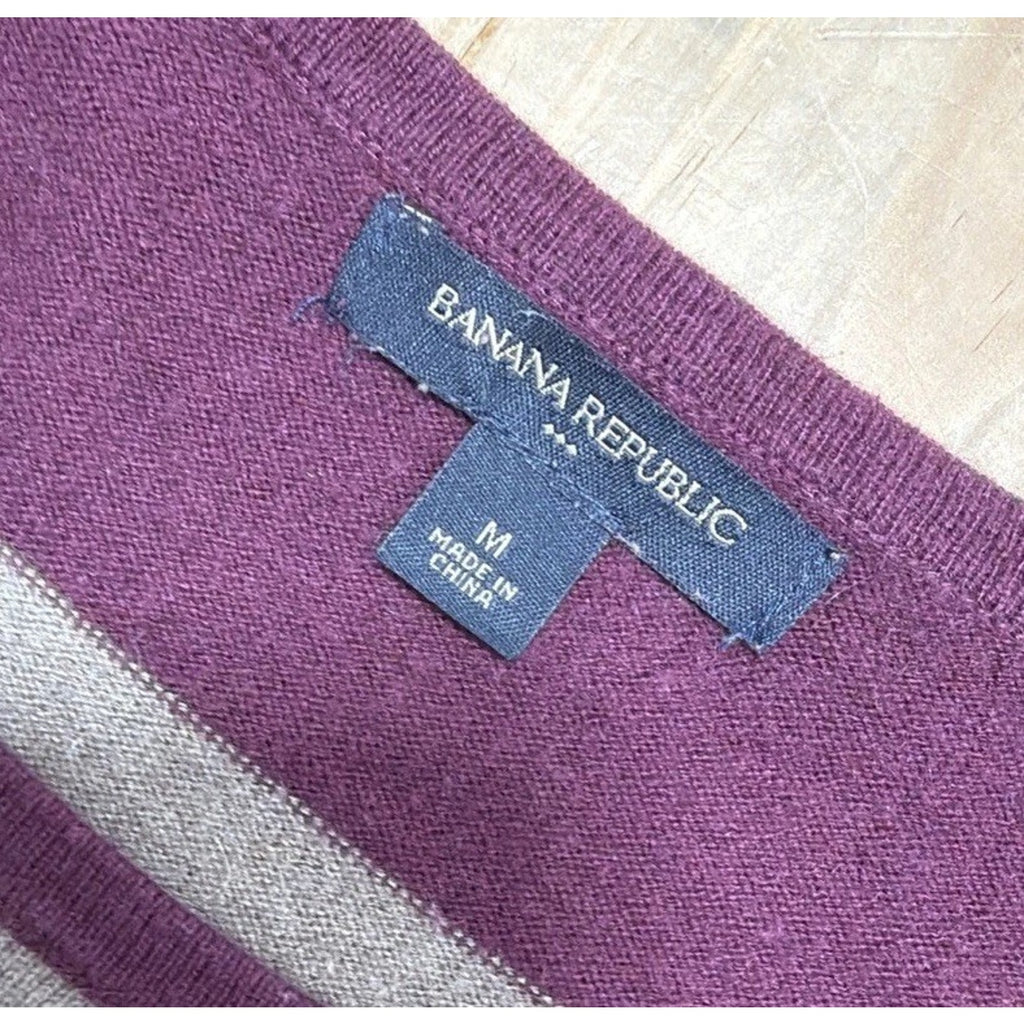 Banana Republic Womens Dolman Sleeve Sweater Sz M Burgundy/Tan Rabbit Hair