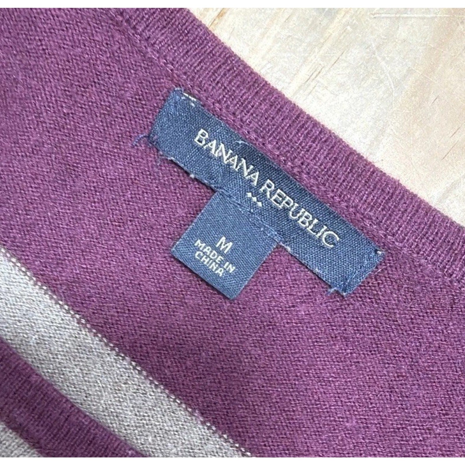 Banana Republic Womens Dolman Sleeve Sweater Sz M Burgundy/Tan Rabbit Hair