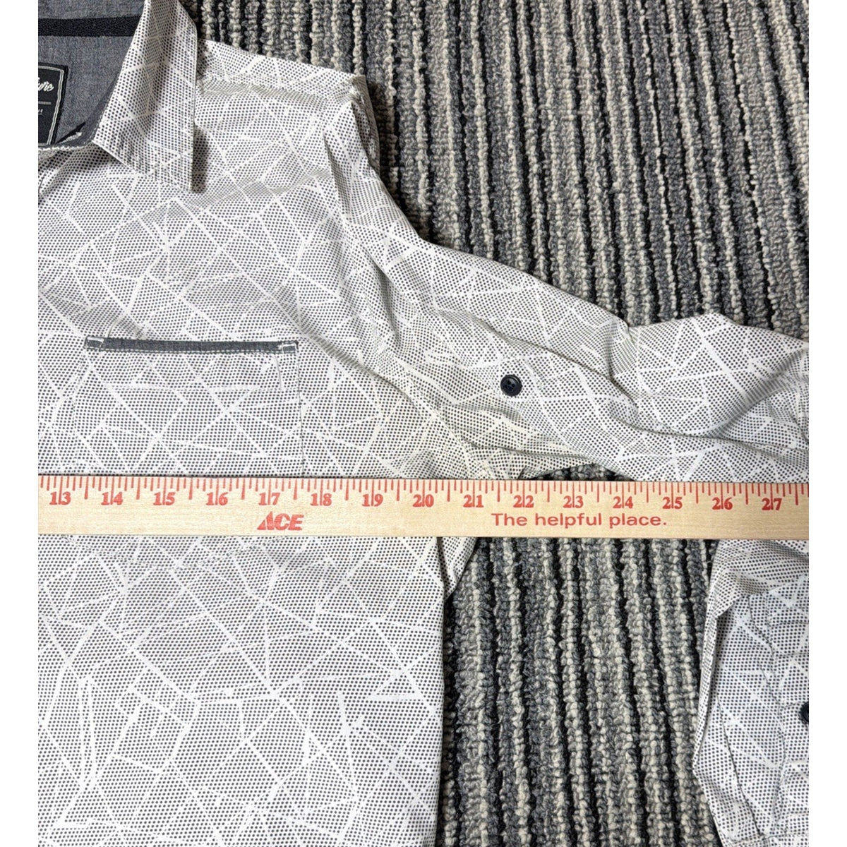 Modern Culture Men's Large Geometric Print Long Sleeve Button Down Shirt