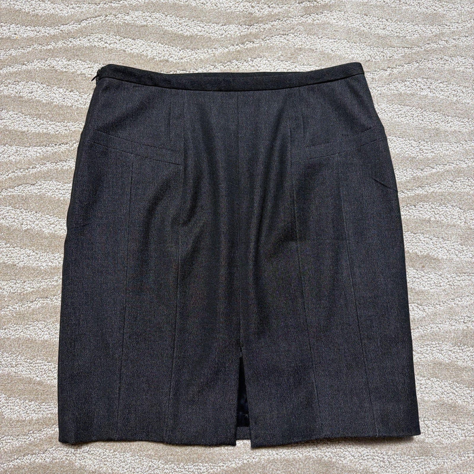 Express Design Studio Skirt Womens Sz 10 Office Career Pencil Gray Slit Back
