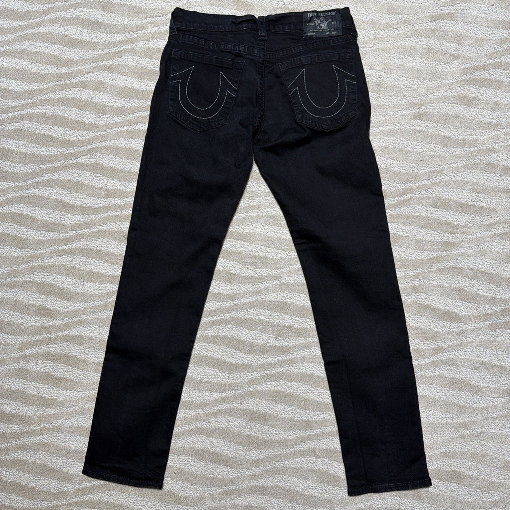 True Religion Geno No Flap Relaxed Slim Jeans ‘Black’ size mens 32x33 Excellent