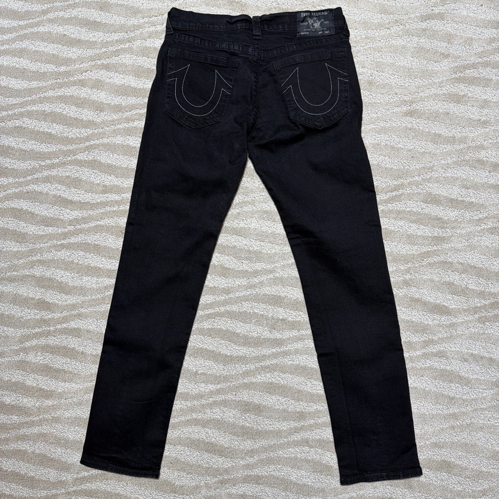 True Religion Geno No Flap Relaxed Slim Jeans ‘Black’ size mens 32x33 Excellent
