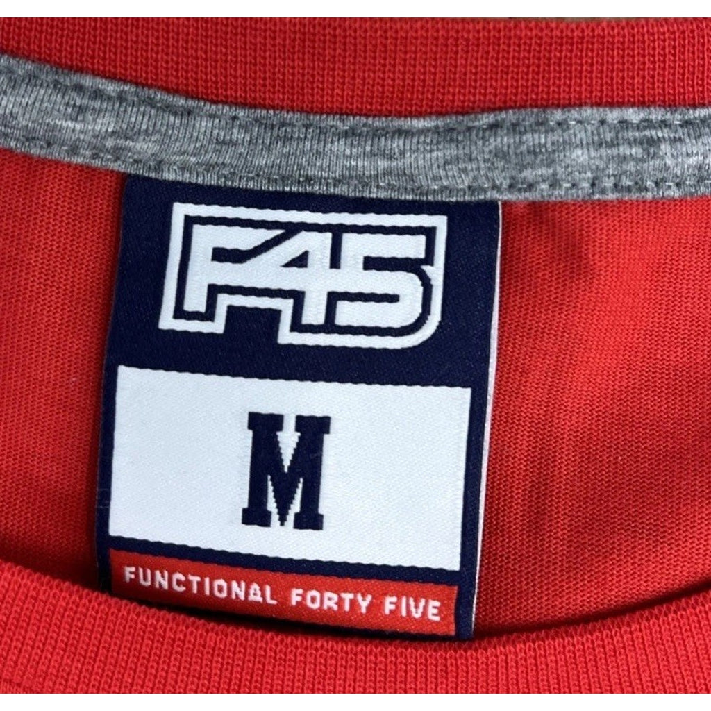 F45 Shirt Adult Size Medium Red Short Sleeve Eagle Graphic Tee Casual Mens