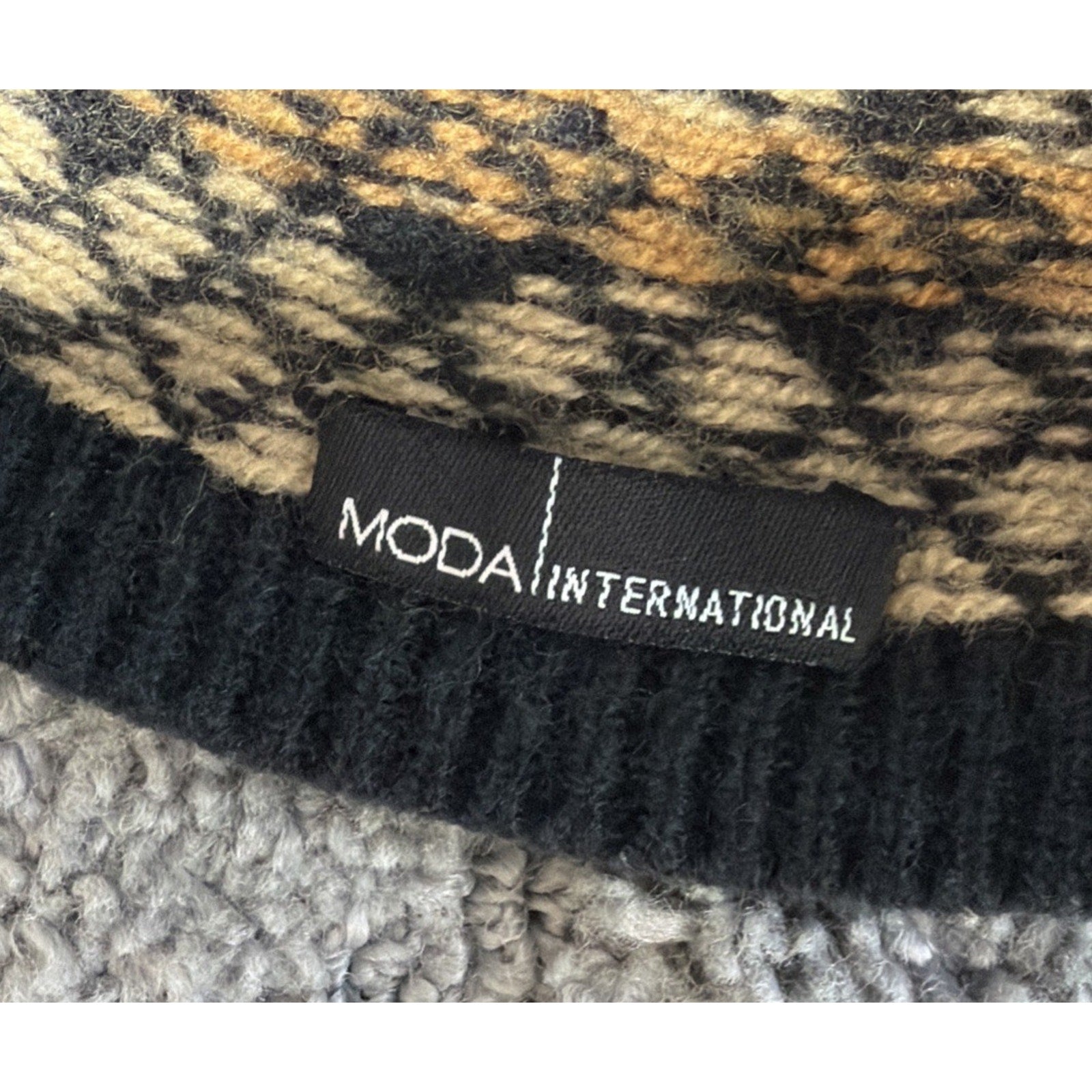 Vintage MODA INTERNATIONAL Wool Beanie Medium Black/ Multicolored