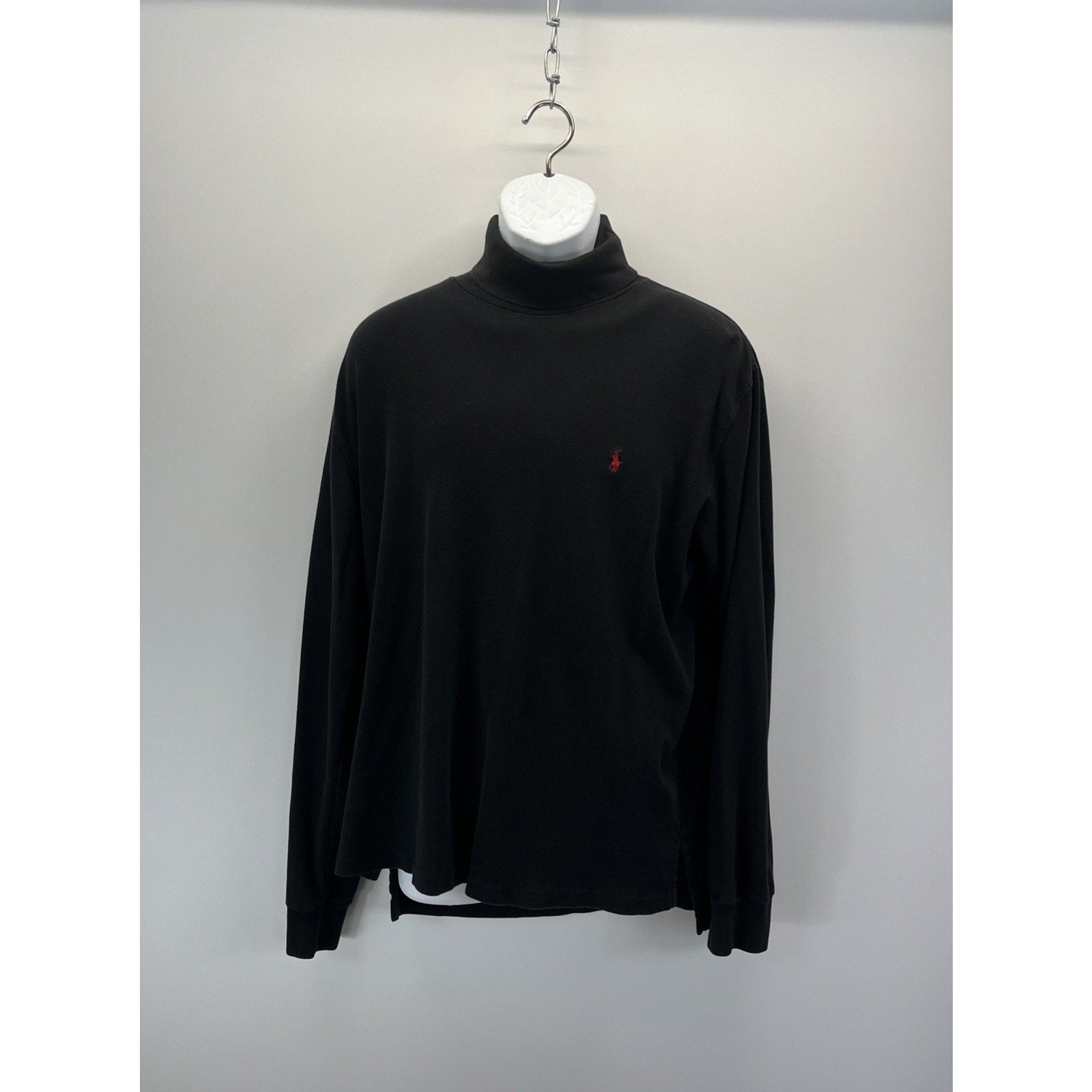 90s Polo Ralph Lauren Turtleneck Shirt Mens XL Black L/S Pullover 100% Cotton
