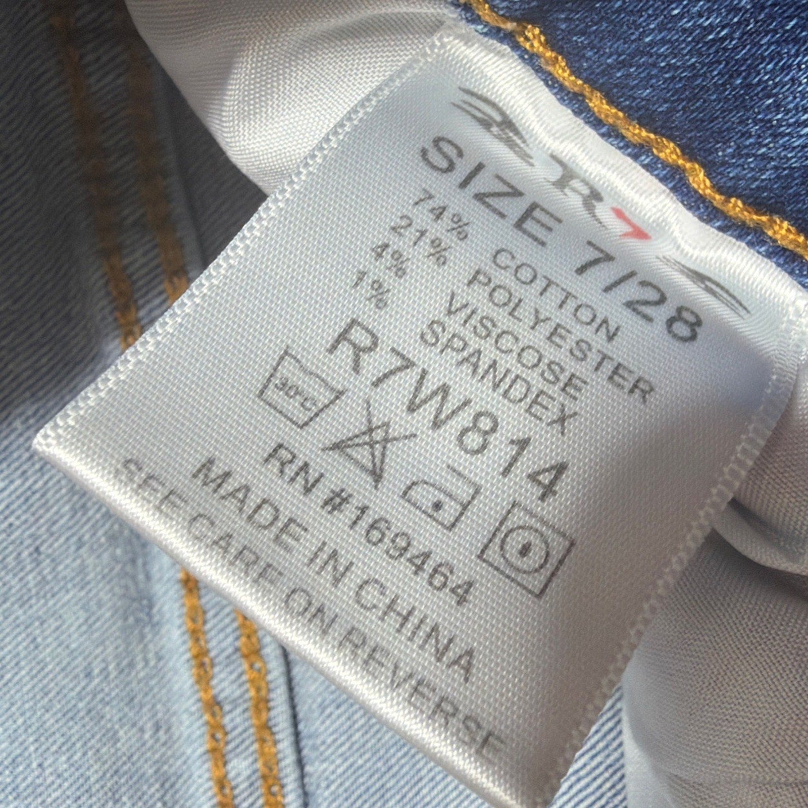 R7 Bootcut Jeans Womens 7/28 Blue Med Wash Mid Rise Distressed Stretch 28x30