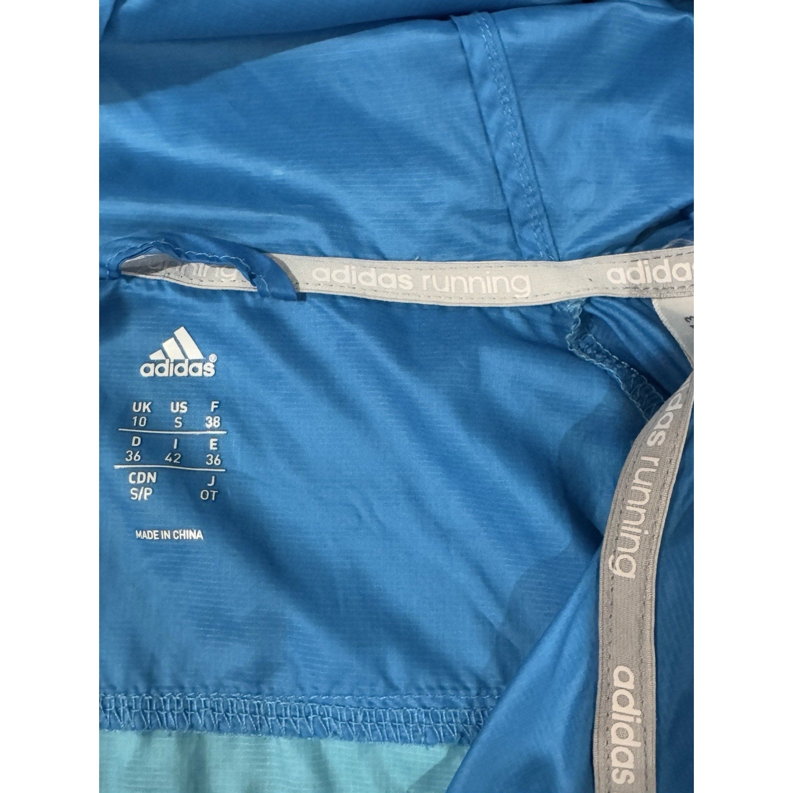 Adidas Running Anthem Jacket Women's S Lightweight Packable Blue Logo