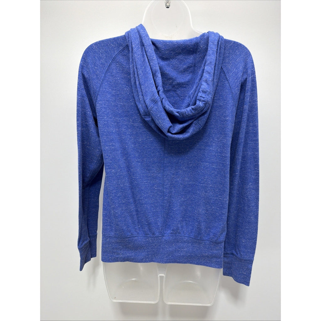 Vtg Red Tag Nike Women Sweatshirt Long Sleeve Full Zip S Blue Hood Drawstring