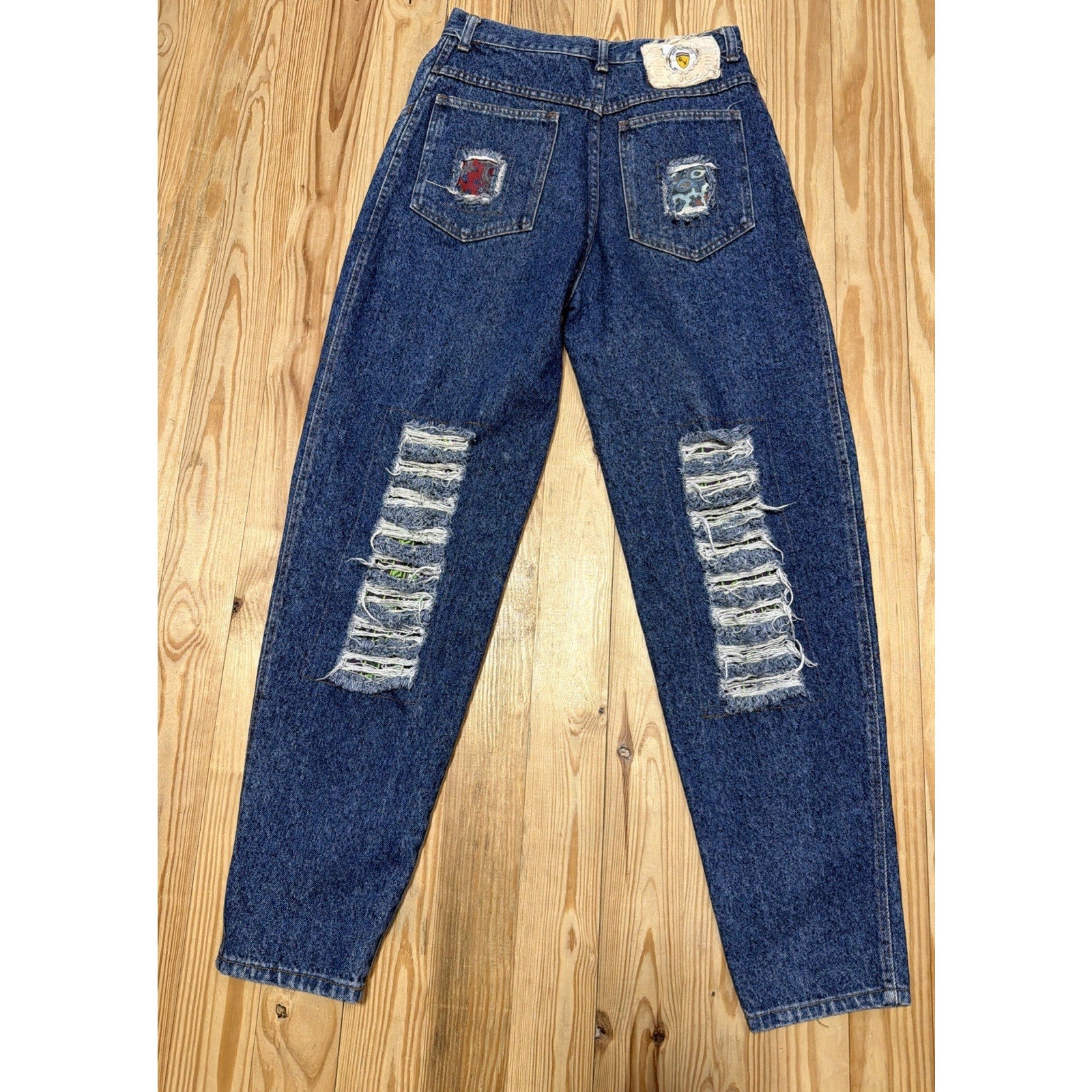 Vintage Gino Venucci Patchwork Bandanna Distressed Jeans Size 31 Rare!!