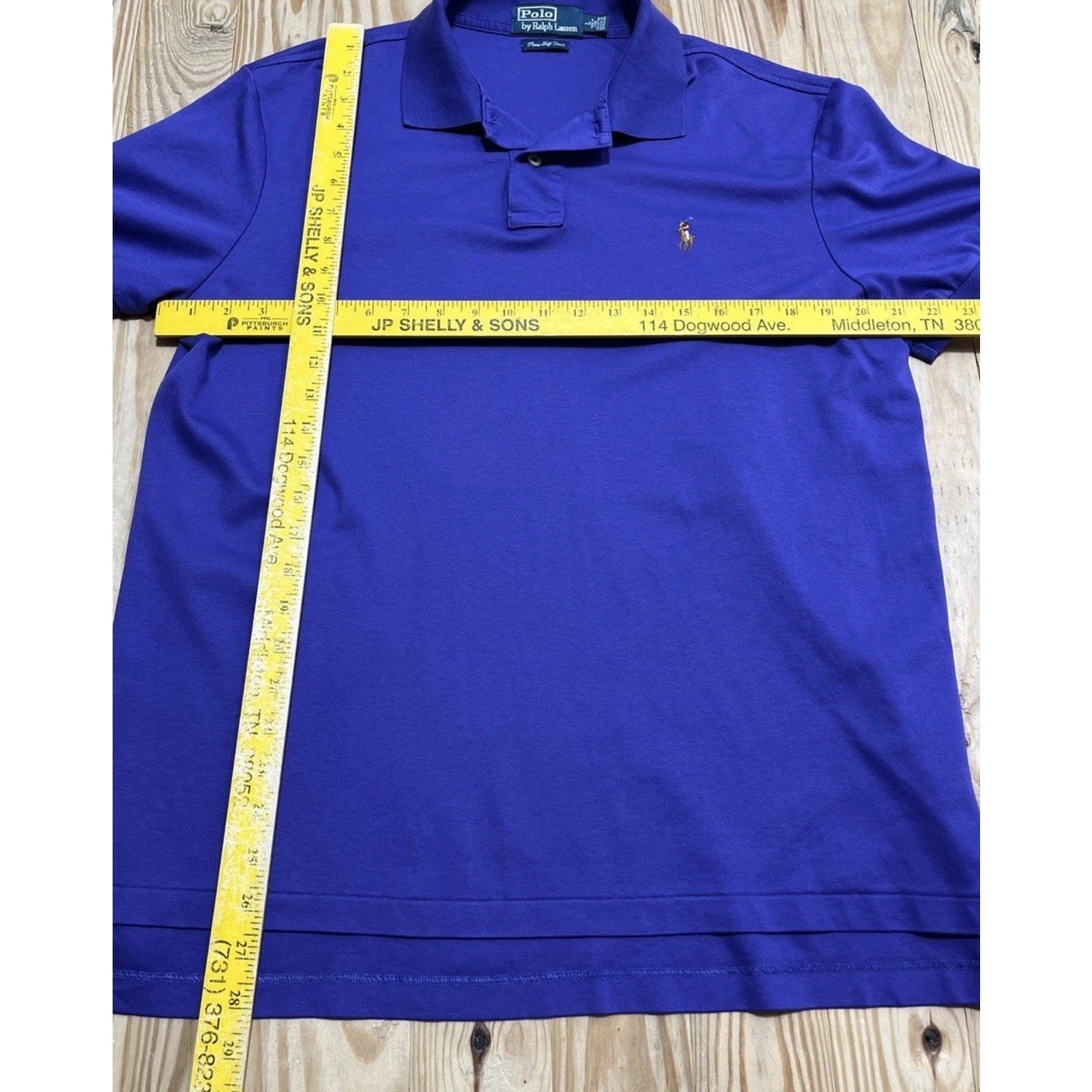 Polo Ralph Lauren Shirt Size L Purple Flesh Pony Pima Soft Touch Cotton Polo