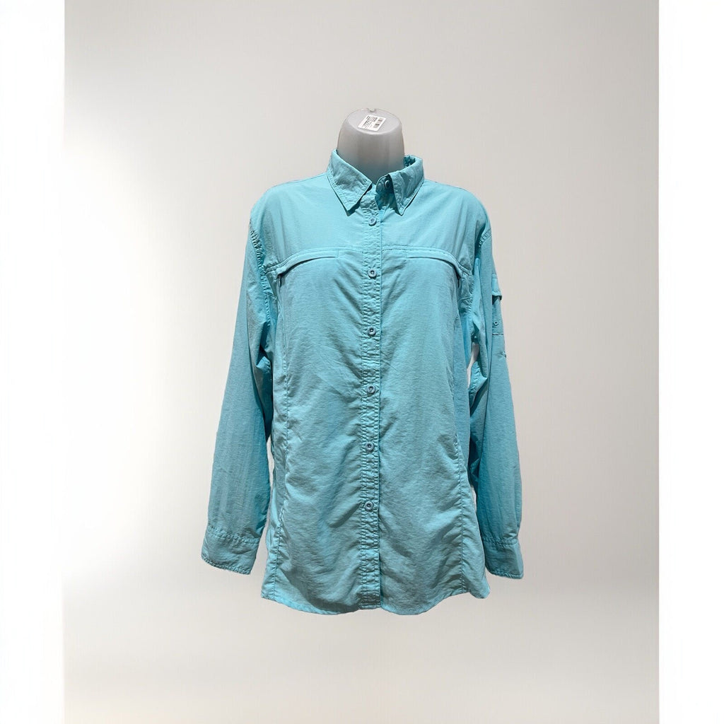 Bimini Bay vented top size L long roll tab sleeve button up 2 zip pockets