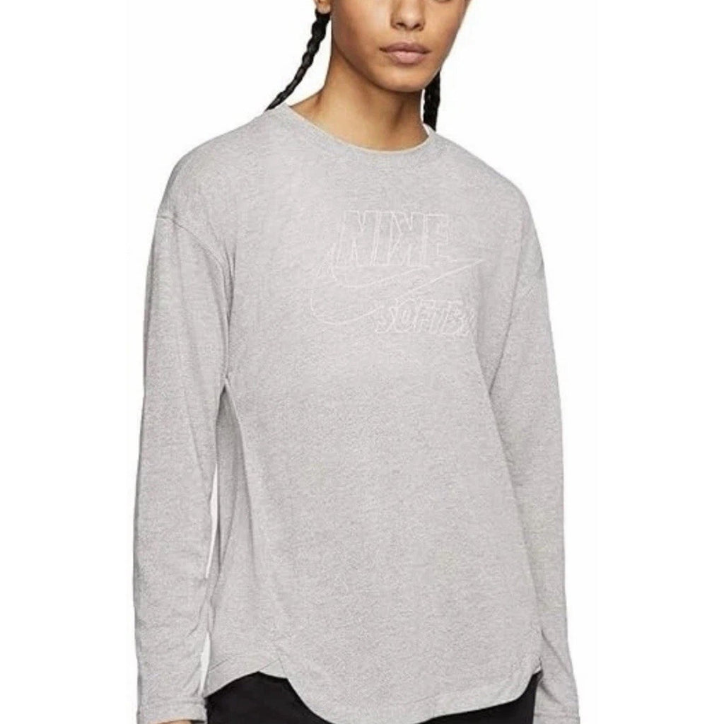 Nike Women's LARGE Breathe Women's Long-Sleeve Softball Top in Gray