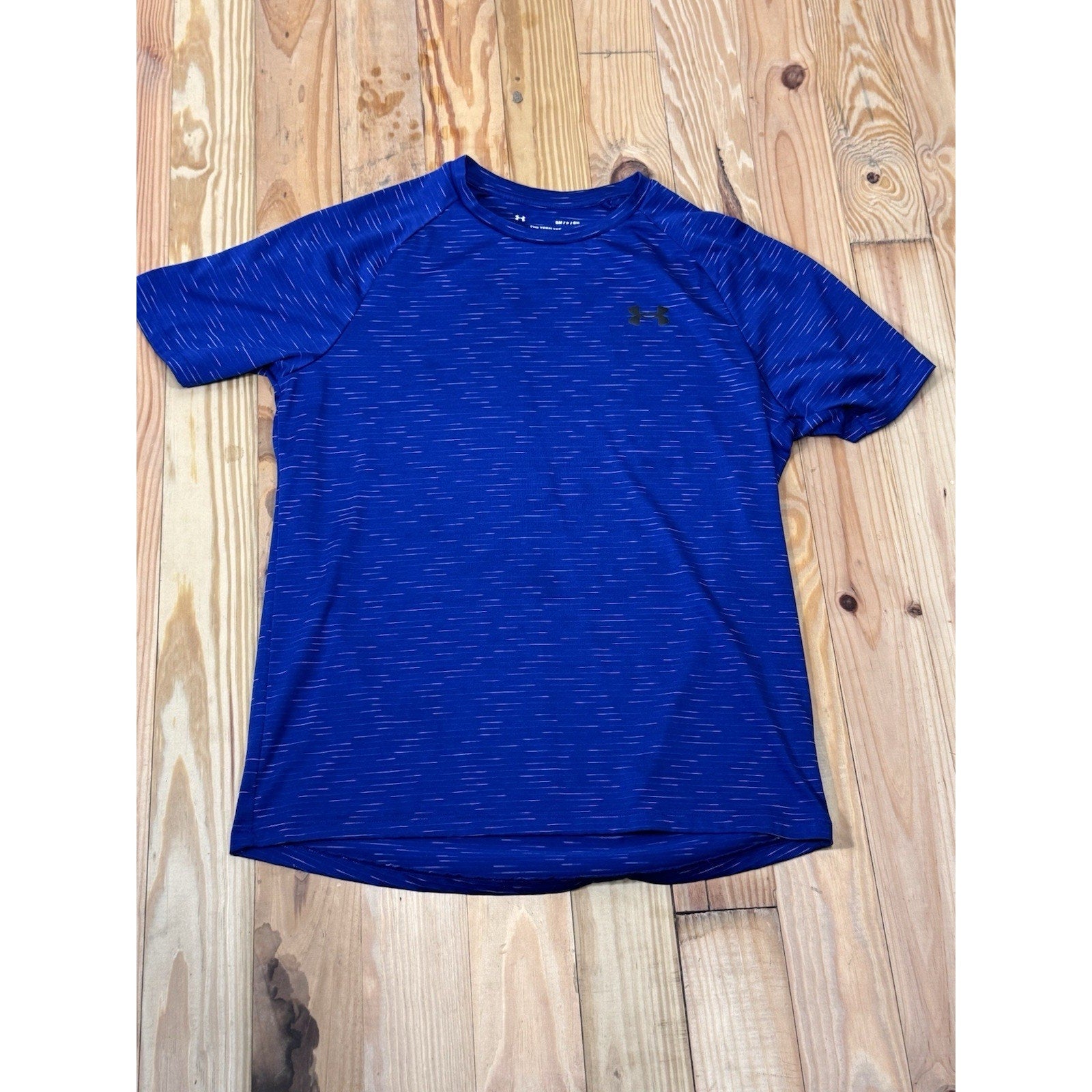 Under Armour Men's Adult Sz S T-Shirt Blue Tech Tee Loose Gym Run Athletic