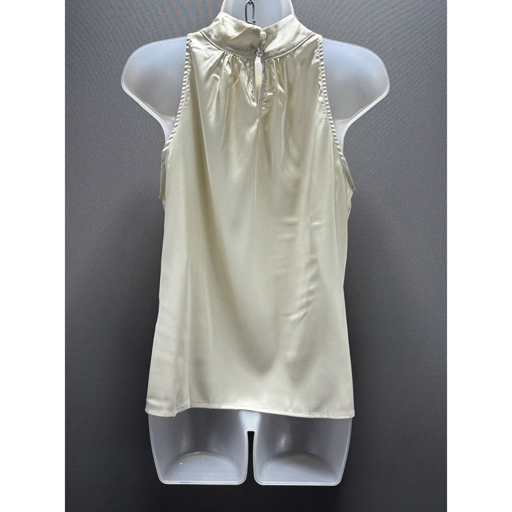 NEW Milumia Elegant Keyhole Sleeveless Satin Halter Tank Blouse Size Small