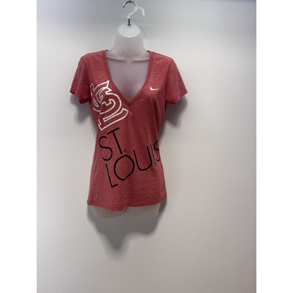 Nike Dri-Fit St. Louis Cardinals MLB Low V-Neck T Women's Size Small Slim Fit