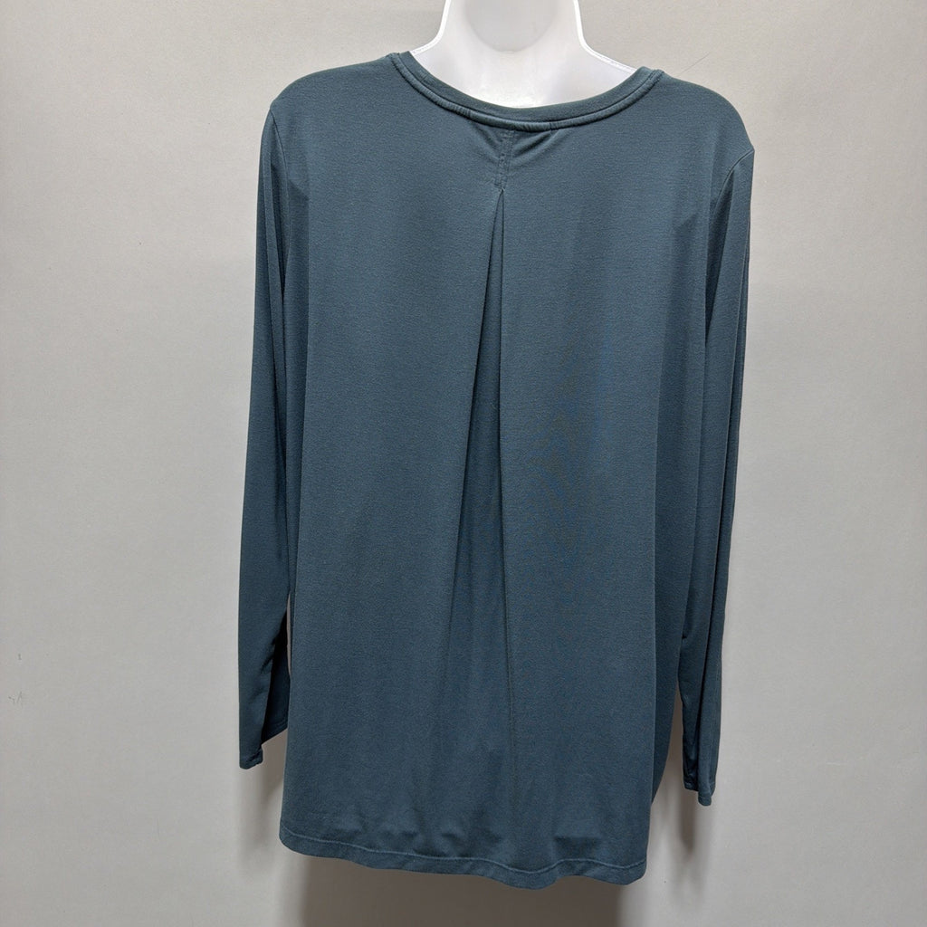 Athleta Long Sleeve Top Womens XL Green Soft Stretch Casual Activewear Run Gym