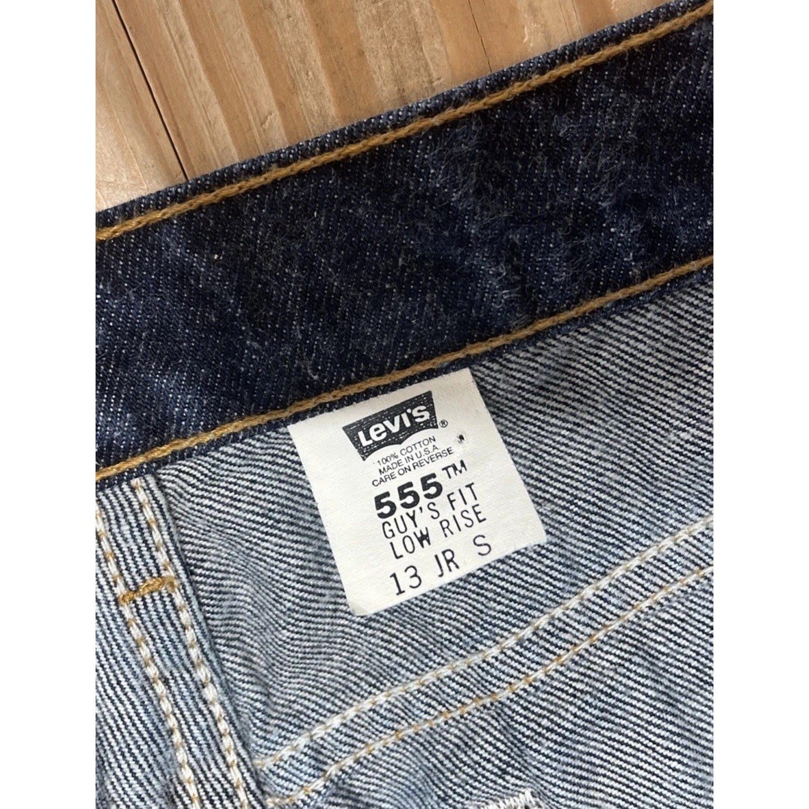 Vintage Levis 555 Mom Jeans Womens 13 Low Rise Guy's Fit Blue USA 90s 31x30