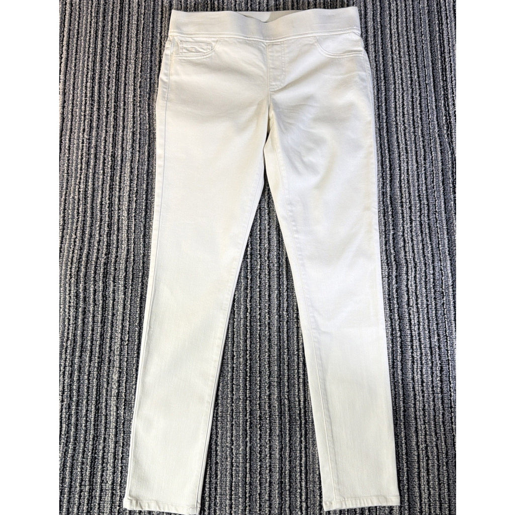 LRL RALPH LAUREN Ivory Cream Wide Band Modern Leggings Stretch Jeans Pants 8