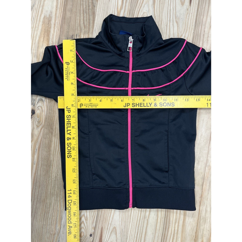 Nike Full Zip Jacket black w/pink trim girls 6