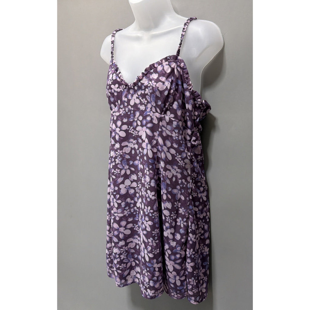 Wild Fable Purple Lined Floral Mini Dress Size M NWT